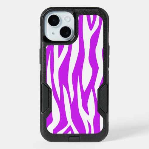 Purple Zebra Print iPhone 15 Case