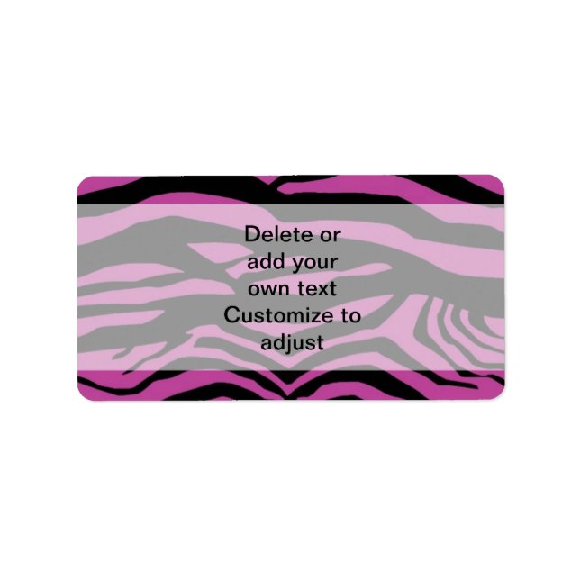 Purple zebra print pattern label (Front)
