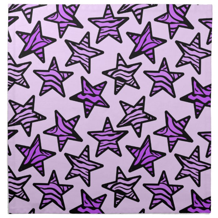 Purple zebra print stars napkins