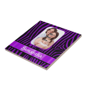 Purple zebra print tile