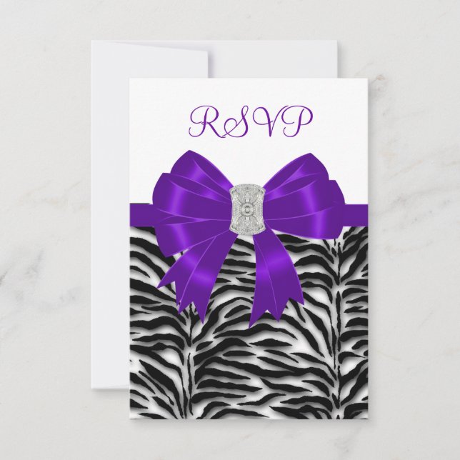 Purple Zebra RSVP Card (Front)