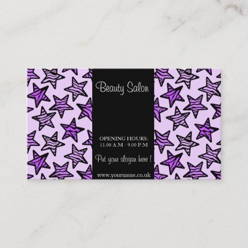 Purple zebra stars Design Business Card