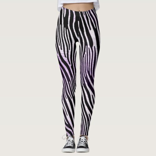 Purple Zebra stripe leggings