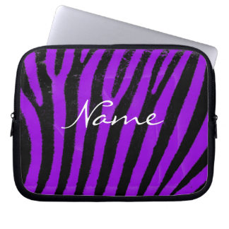 Purple zebra stripes Neoprene Laptop Sleeve