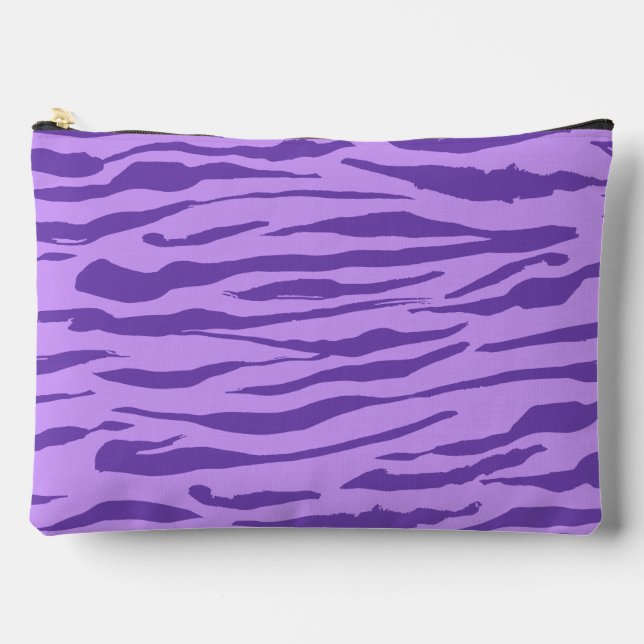 Purple Zebra Stripes Pattern  Accessory Pouch (Front)