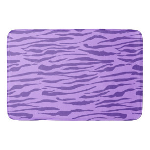Purple Zebra Stripes Pattern Bath Mat