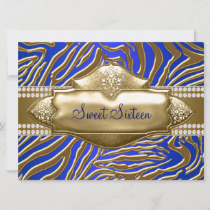 Purple Zebra Sweet 16 Party Invitation