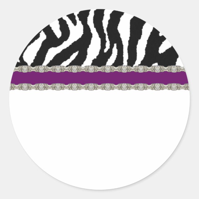 Purple Zebra White Address Labels (Front)