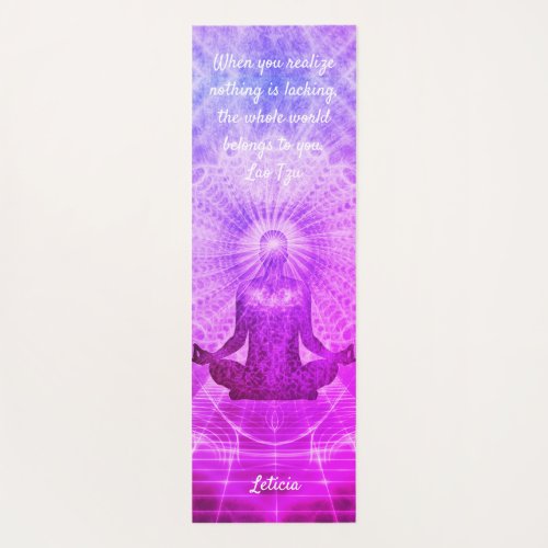 Purple Zen Quote Meditation Yoga Mat