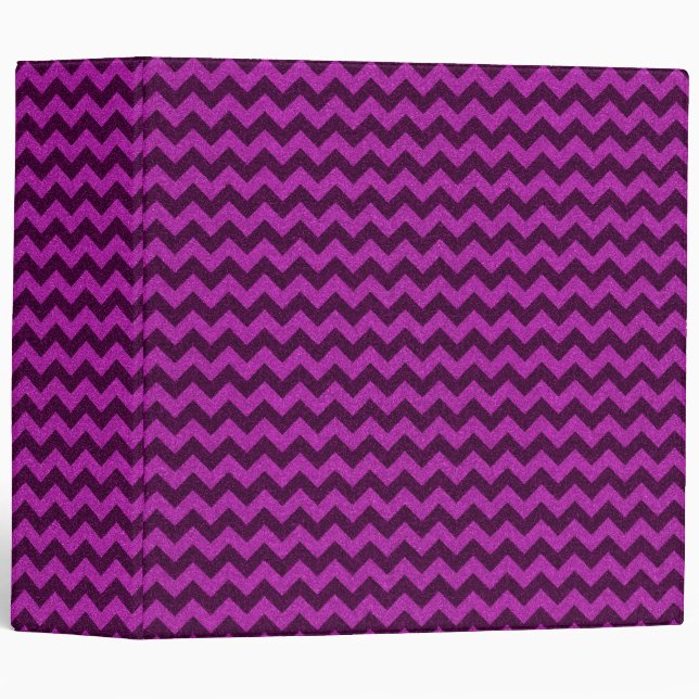 Purple Zig Zag Glitter 3 Ring Binder (Front/Spine)