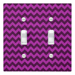 Purple Zig Zag Glitter Light Switch Cover