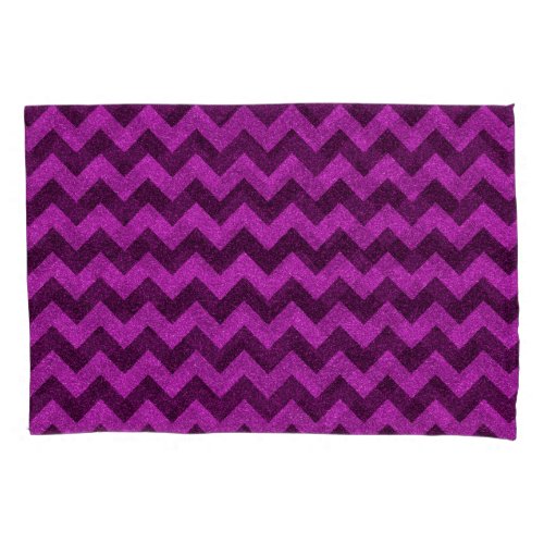 Purple Zig Zag Glitter Pillow Case