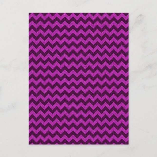 Purple Zig Zag Glitter Postcard (Front)