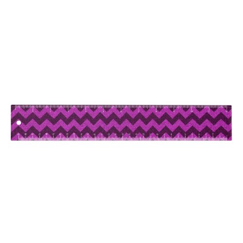 Purple Zig Zag Glitter Ruler