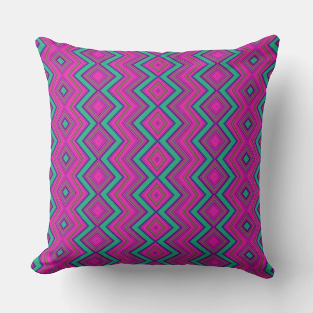 Purple zig-zag simple pattern outdoor pillow (Front)