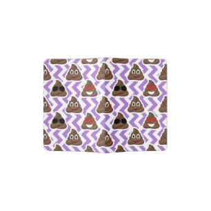 Purple Zig Zagged Poop Emoji Pattern Passport Holder