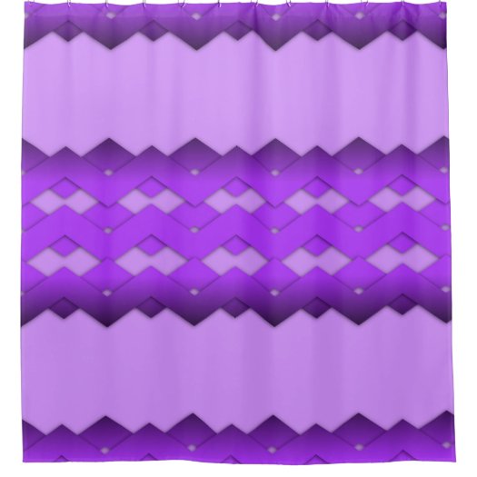 Purple Zigzag Design Shower Curtain
