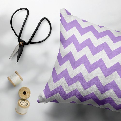 Purple Zigzag Purple Chevron Geometric Pattern Accent Pillow