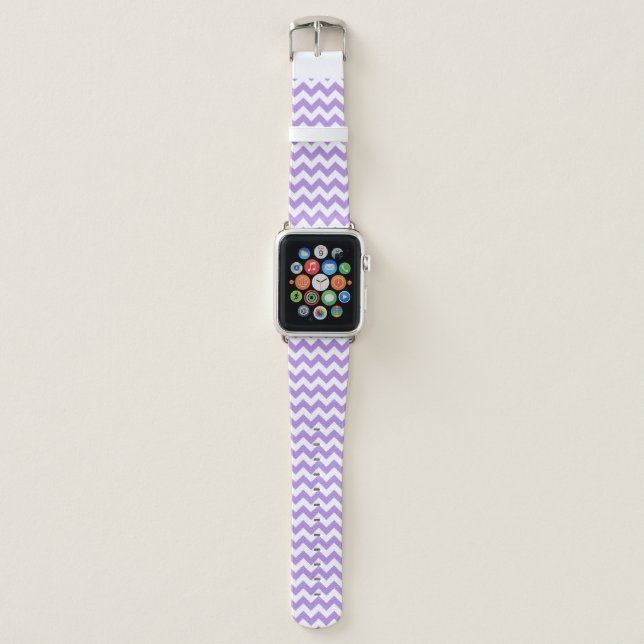 Purple Zigzag, Purple Chevron, Geometric Pattern Apple Watch Band (Front)