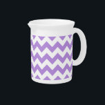 Purple Zigzag, Purple Chevron, Geometric Pattern Beverage Pitcher<br><div class="desc">Elegant,  stylish and sophisticated zigzag (chevron) pattern in purple and white color. Modern and trendy gift,  perfect for the zigzag lover in your life.</div>