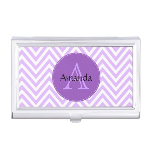 Purple Zigzag Purple Chevron Geometric Pattern Case For Business Cards