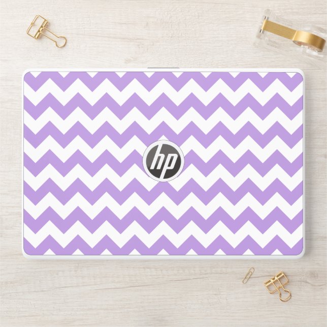 Purple Zigzag, Purple Chevron, Geometric Pattern HP Laptop Skin (Desk)