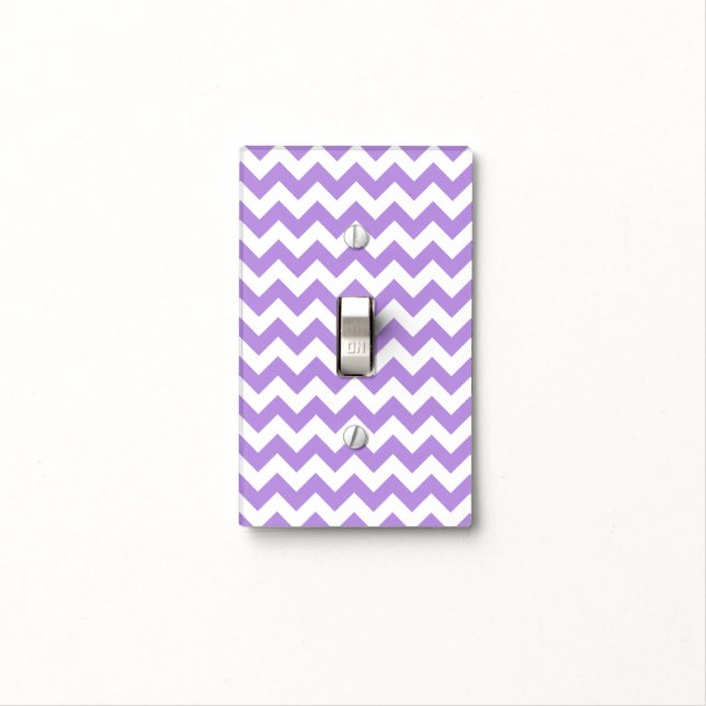 Purple Zigzag, Purple Chevron, Geometric Pattern Light Switch Cover (In Situ)