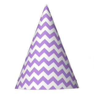 Purple Zigzag, Purple Chevron, Geometric Pattern Party Hat