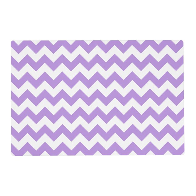 Purple Zigzag, Purple Chevron, Geometric Pattern Placemat (Front)
