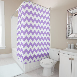 Purple Zigzag, Purple Chevron, Geometric Pattern Shower Curtain