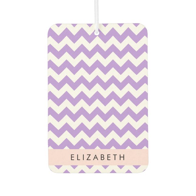 Purple Zigzag, Purple Chevron, Your Name Air Freshener (Front)