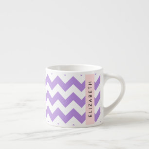 Purple Zigzag, Purple Chevron, Your Name Espresso Cup