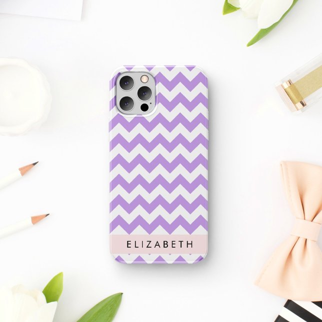 Purple Zigzag, Purple Chevron, Your Name iPhone Case (Creator Uploaded)