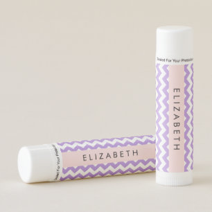Purple Zigzag, Purple Chevron, Your Name Lip Balm