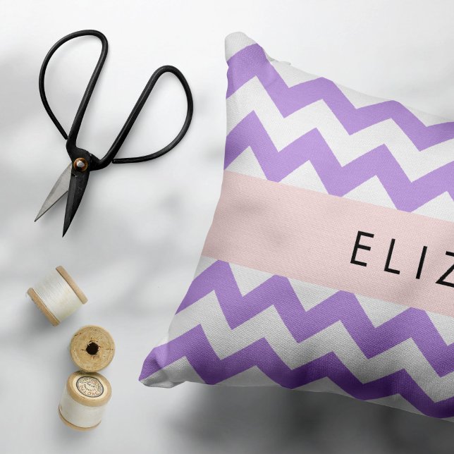 Purple Zigzag, Purple Chevron, Your Name Pillow Case (Creator Uploaded)