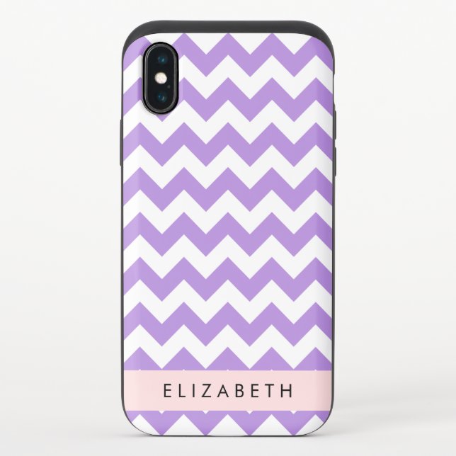 Purple Zigzag, Purple Chevron, Your Name Uncommon iPhone Case (Back)