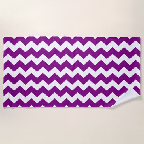 Purple Zigzag Striped Beach Towel