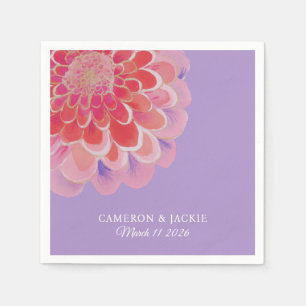 Purple Zinnia Summer Wedding Napkins