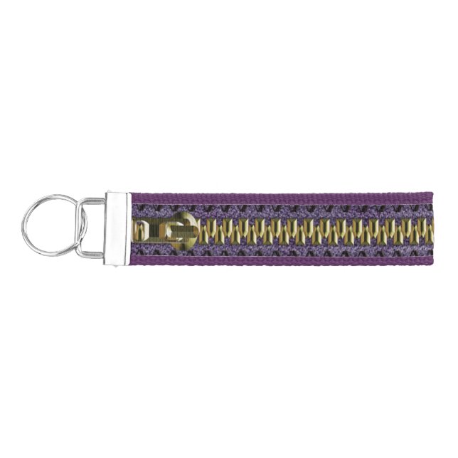 Purple Zipper Wrist Key Chain (Keys on Left)