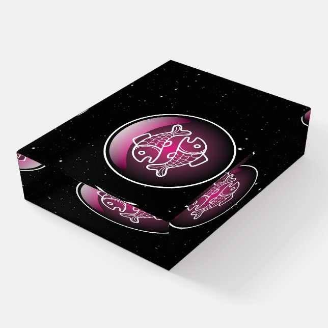 Purple Zodiac Pisces Paperweight (Angled)