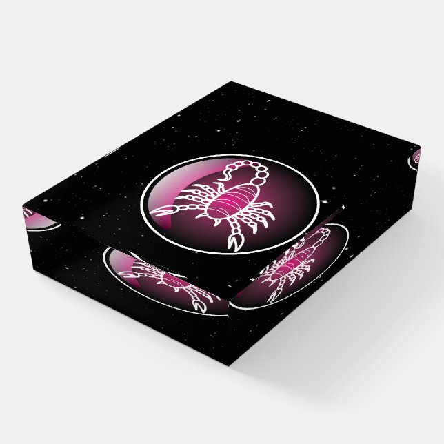 Purple Zodiac Scorpio Paperweight (Angled)