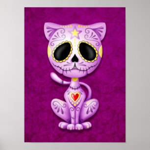 Purple Zombie Sugar Kitten Poster
