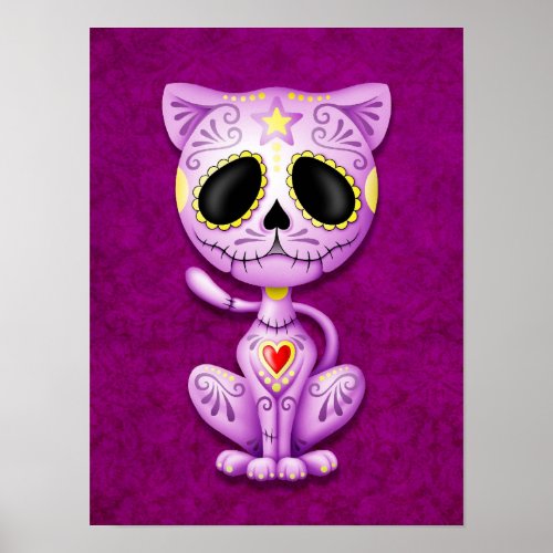 Purple Zombie Sugar Kitten Poster