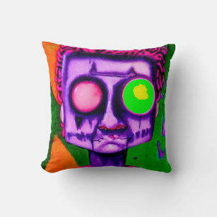 Purple Zombie Throw Pillow