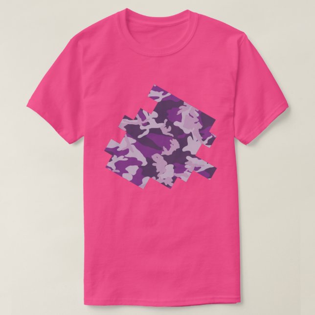 PurpleBerry Camo Pattern Digital Sketch T-Shirt (Design Front)