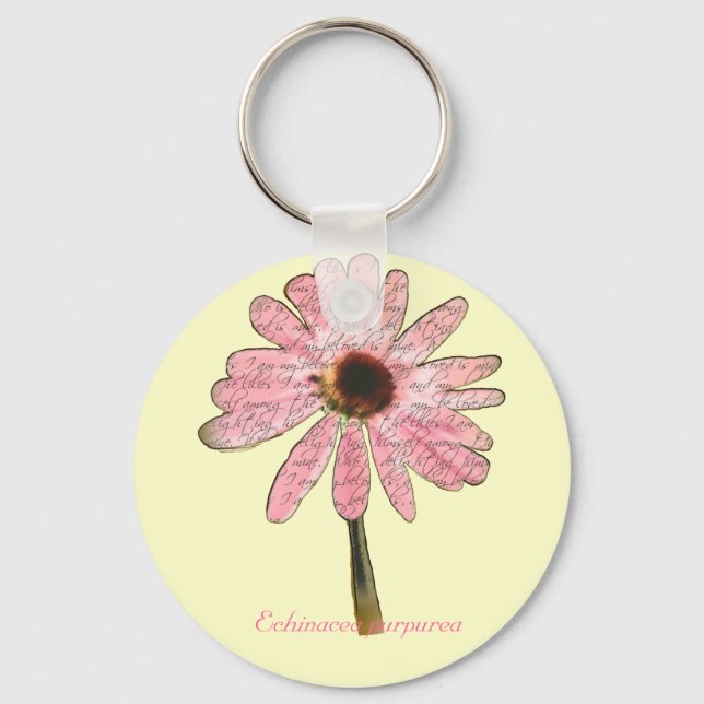 purpleconeflowerbeloved3 keychain (Front)