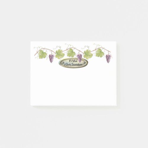PurpleGrape Clusters Grape Leaves _ Wine oClock  Post_it Notes