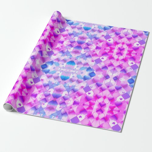 Purpleink Hearts Wrapping Paper