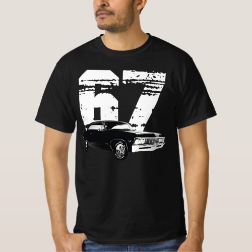 PurpleMonkeyTees 1967 Chevy Impala Front Side View T_Shirt