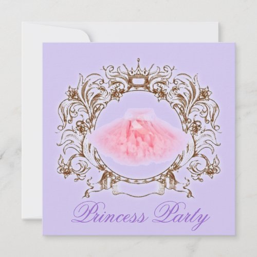 PurplePink Tutu Princess Birthday Party invitation